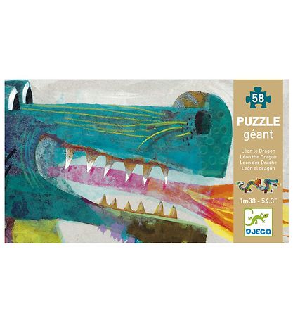 Djeco K?mpepuslespil - 58 Brikker - 138 cm - Leon The Dragon