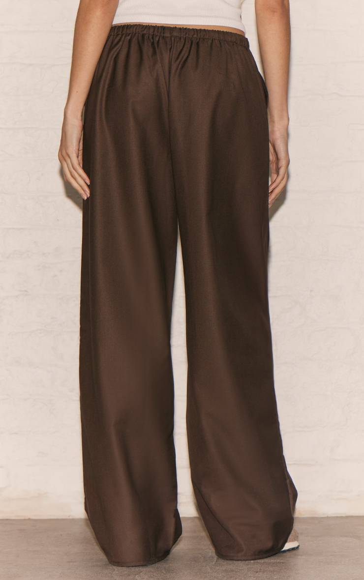 Chocolat Pantalon Ample Taille Basse En Tissu Tissé Avec Cordon De Serrage