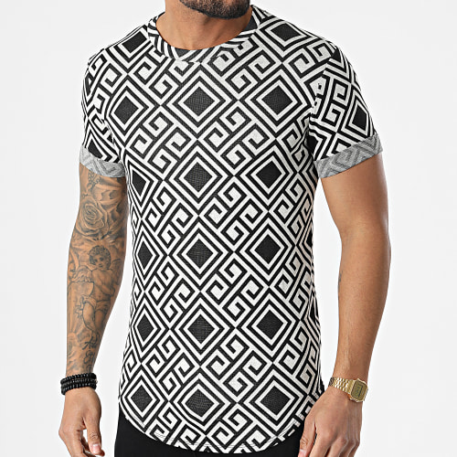 Tee Shirt Oversize UY813 Blanc Noir