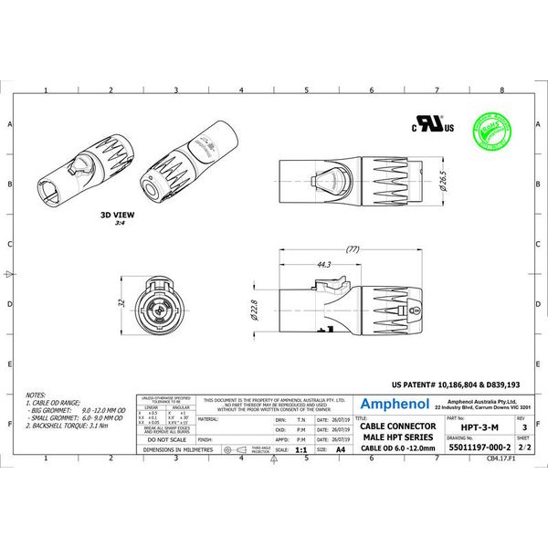 Amphenol HPT-3-M