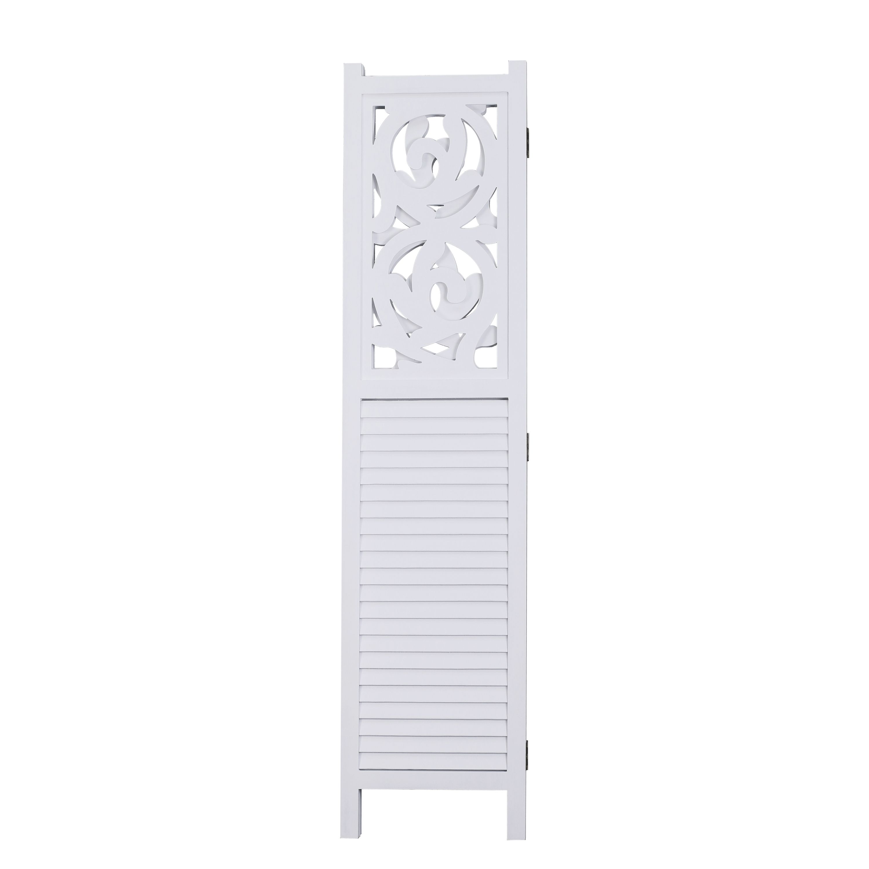 Paravent Ornamente 160 x 170 cm weiss