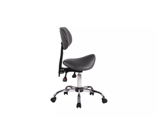 Tabouret de bureau - Similicuir & Métal chromé - Gris - Stuttgart