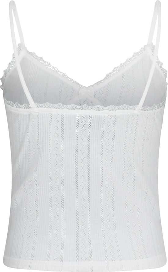 Neo Noir Lindsay Pointelle Top White
