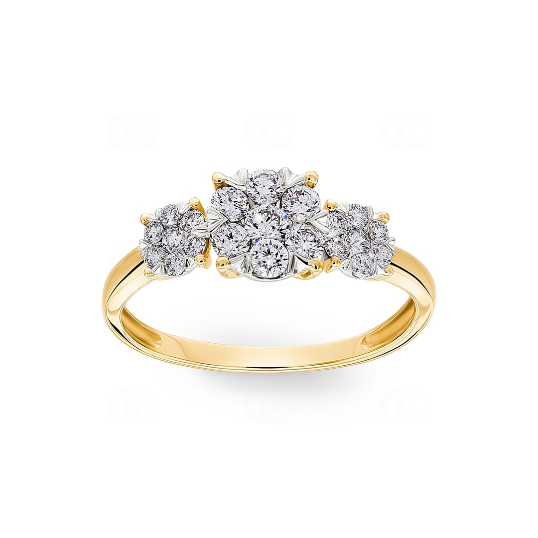 Verlobungsring 750/18 K Gelbgold mit Diamanten 0.50 ct H/si by CHRISTIAN