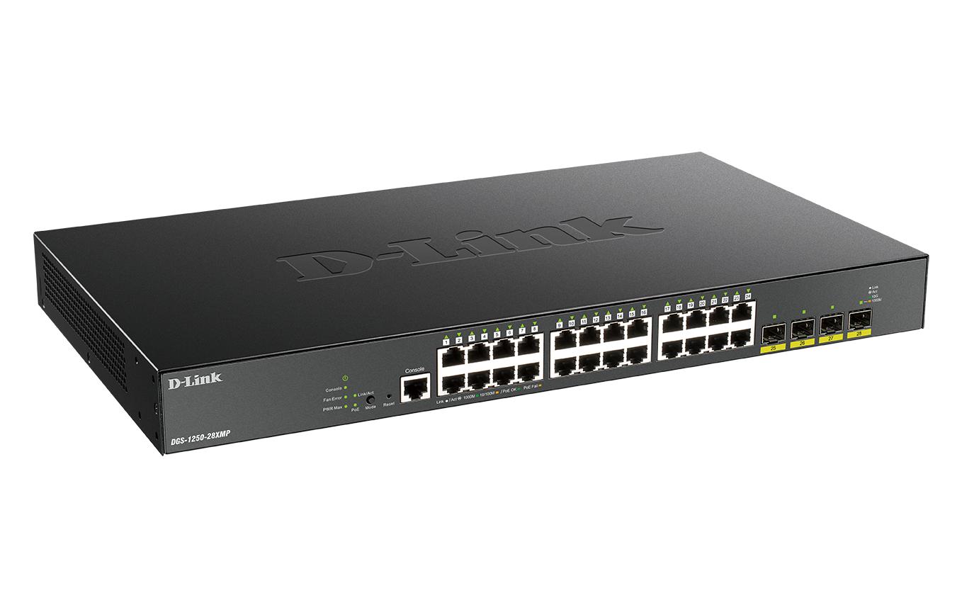PoE Switch DGS-1250-28XMP 28 Port<br>Gigabit Smart Managed Switches mit 10G Uplinks