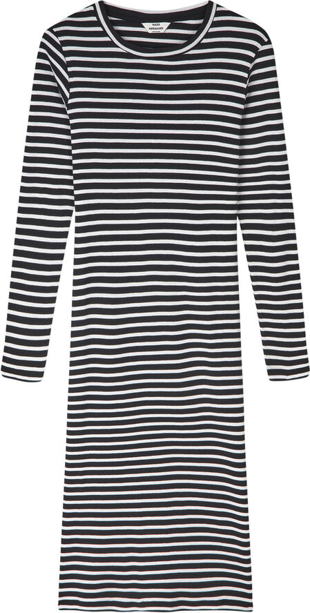 Mads Nørgaard - Copenhagen 2x2 Cotton Stripe Duba Dress Sort og hvid med striber