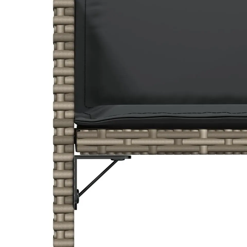 vidaXL - Tuinstoelen - Kussens - Grijs - Poly rattan - 4 stuks