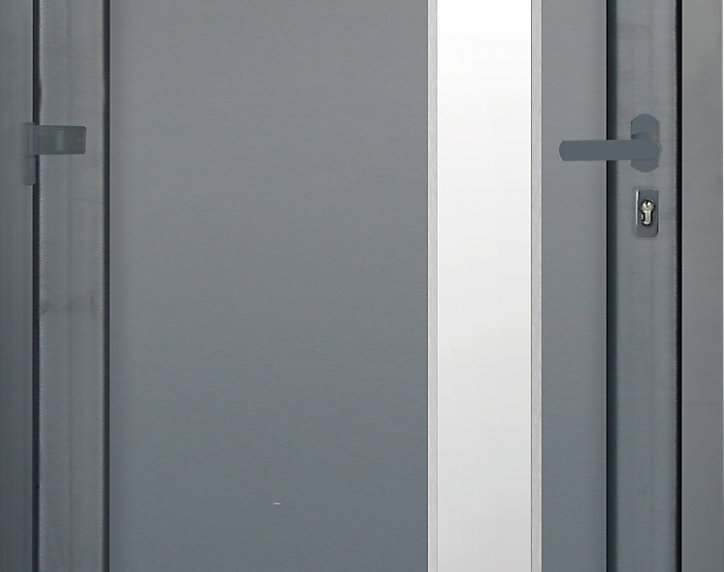 Porte d'entrée FORTIA pvc anthracite RAL 7016 Hermoso 96 x h.218 cm poussant gauche