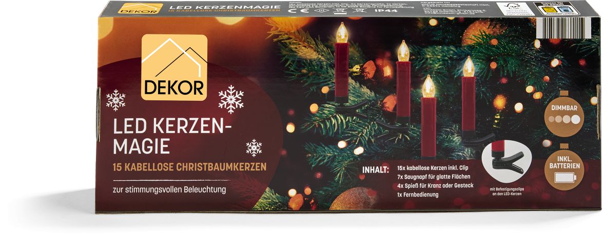 Dekor kableloser Kerzenzauber Deluxe - rot
