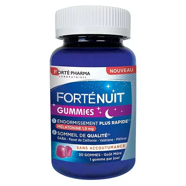 Forté Pharma FortéNuit Melatonina 1,9 mg Gomas para Dormir 30 gomas Sabor Mirtilo