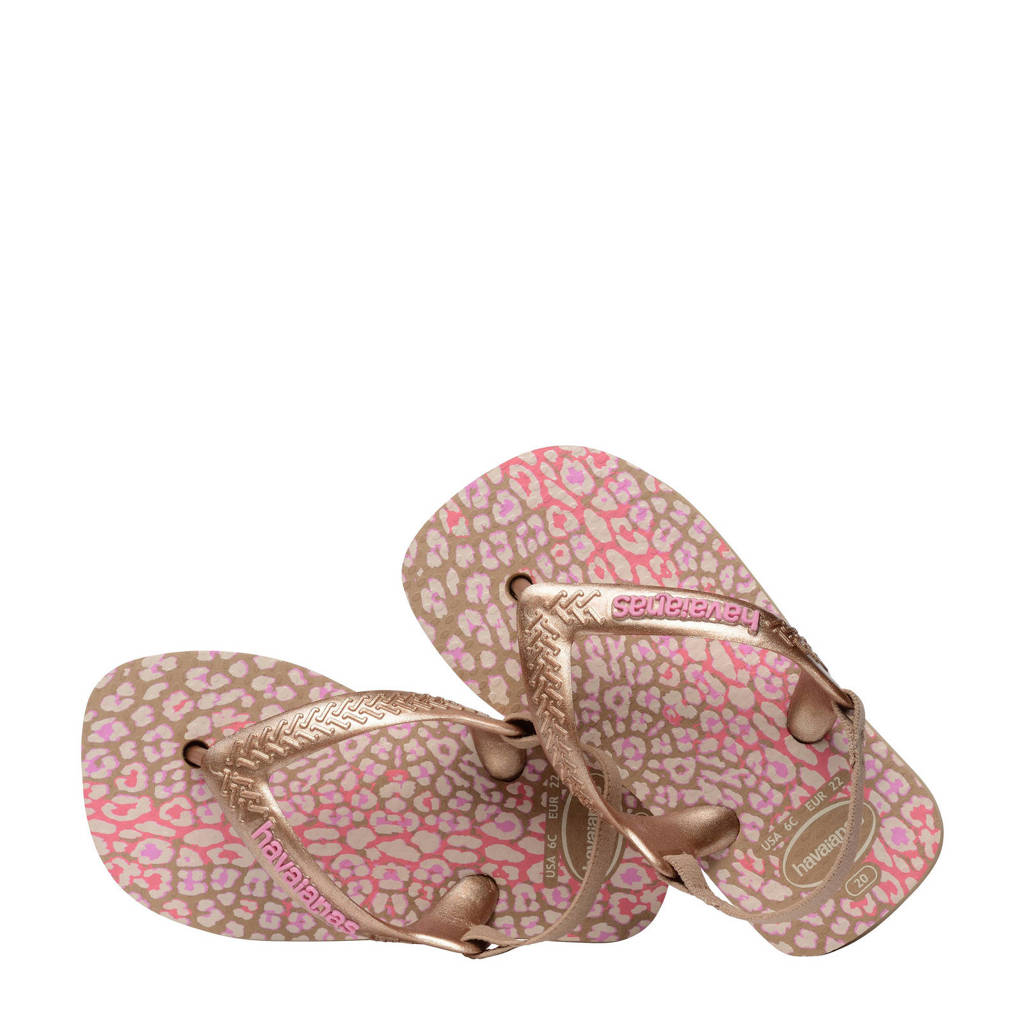 Havaianas teenslippers met hielbandje goud