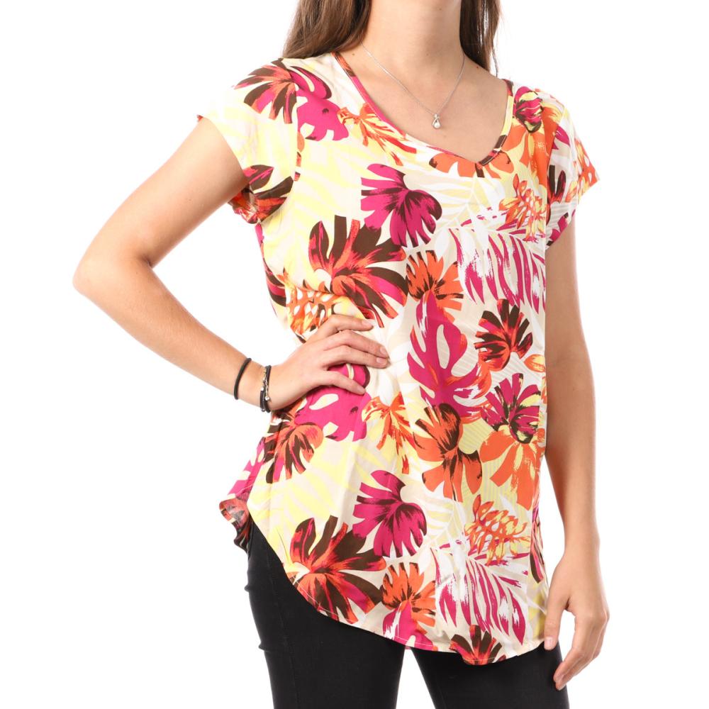 Only Top Rose à motifs Femme Only Nova