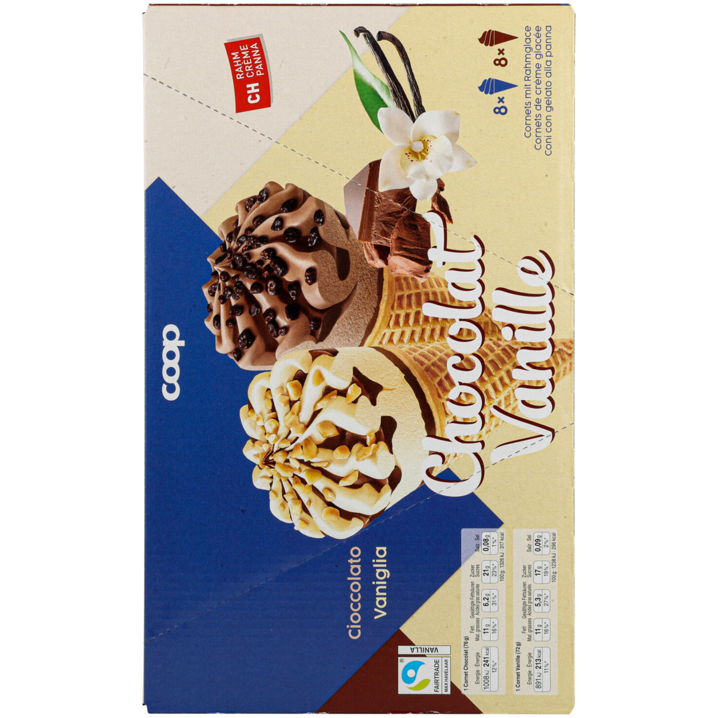 Cornet Chocolat Vanille 16x125ml