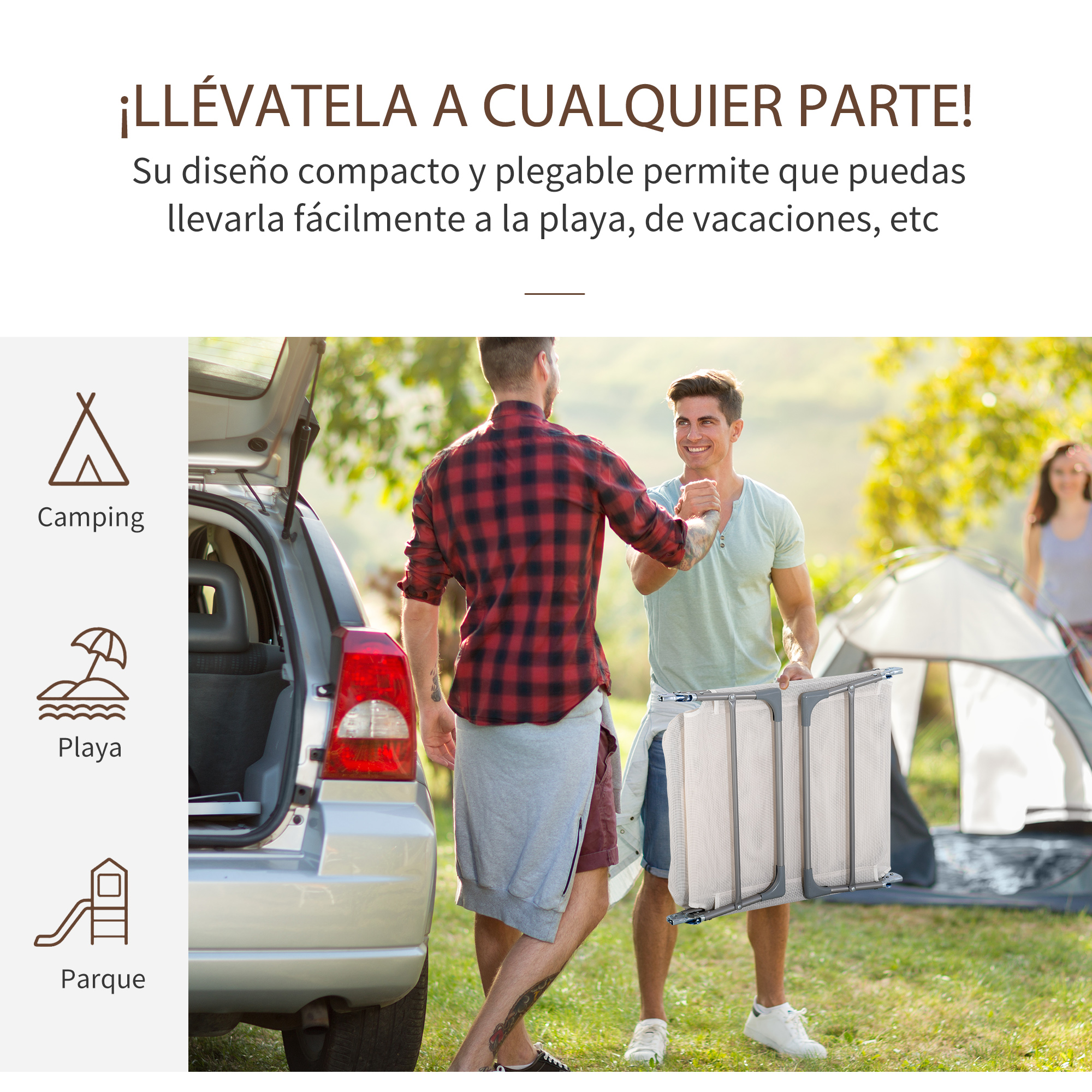 Espreguiçadeiras dobráveis Outsunny cor creme