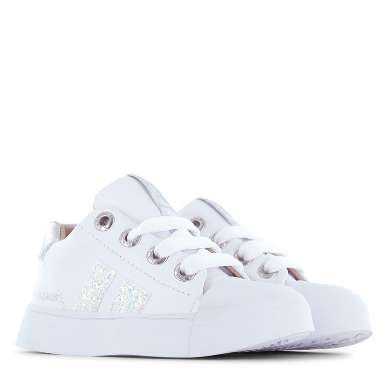Shoesme weißer Sneaker mit Glitzerstreifen