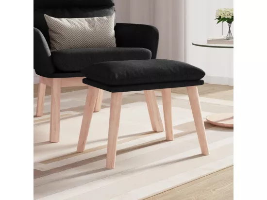 Repose-pied Noir 45x29,5x35 cm Tissu