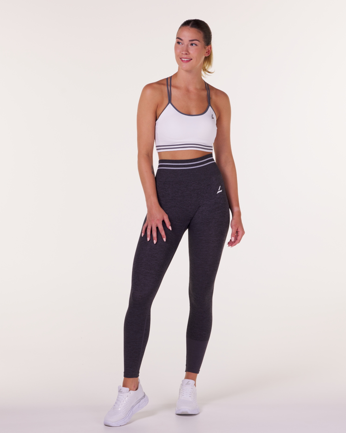 LEVITY Gravity Logo Seamless Tights Grey Iron Marl