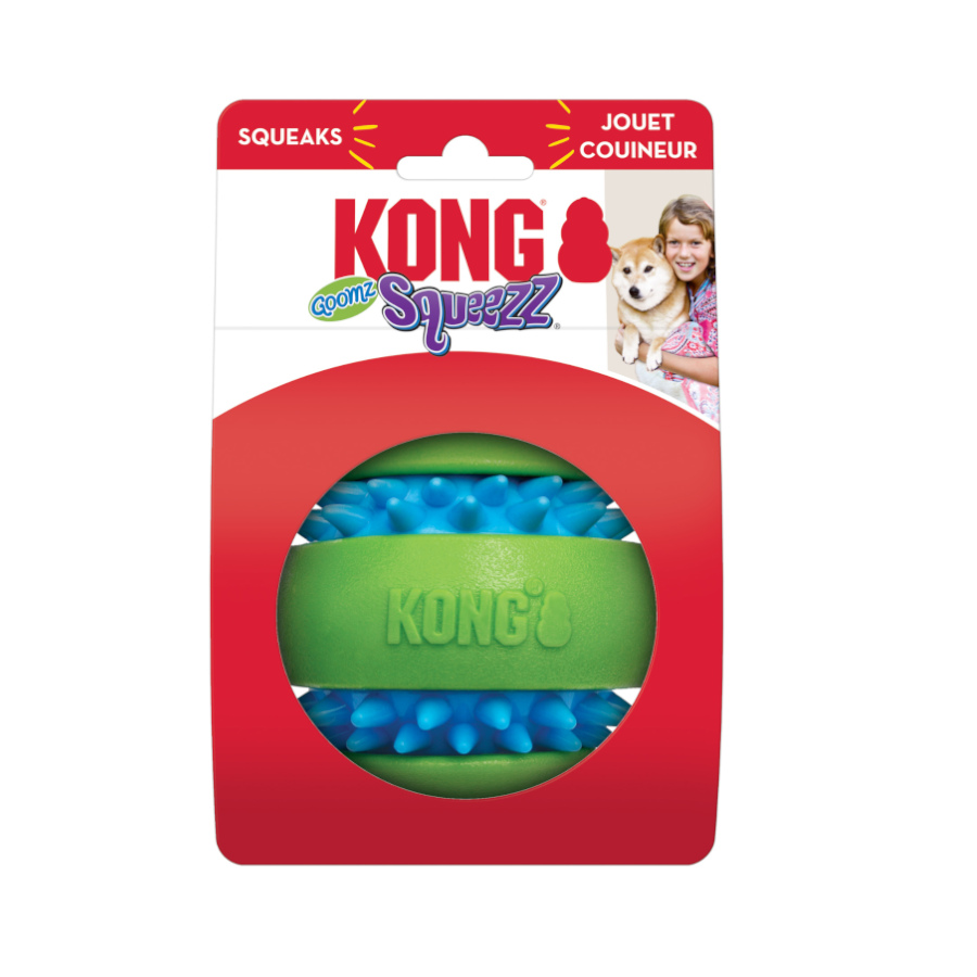 Bola texturizada Kong Squeezz Goomz para cães