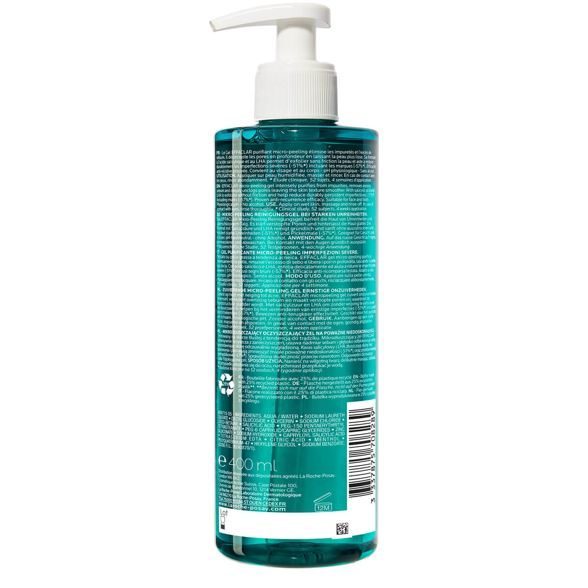 La Roche-Posay Effaclar Micro-Peeling Cleanser<br>400 ml, Dispenser