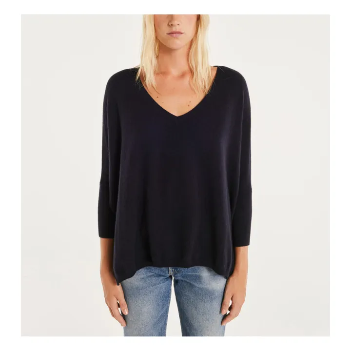 Kujten Pull Minie Oversize Cachemire | Bleu foncé