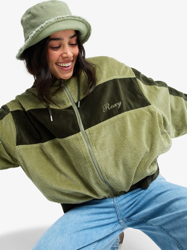 Have A Blast Veste en velours côtelé Vert Femme