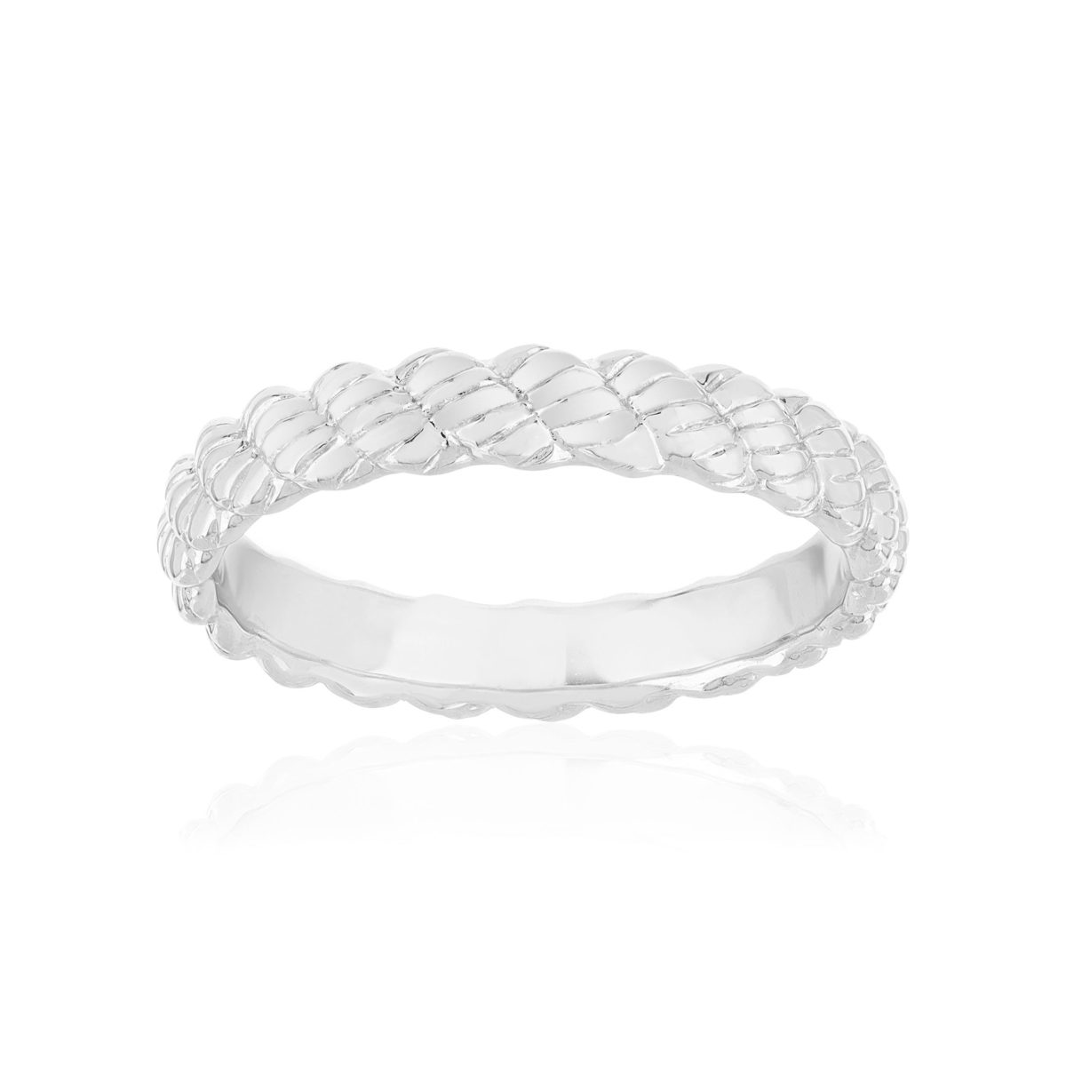 Bague argent 925 torsadée effet cordage