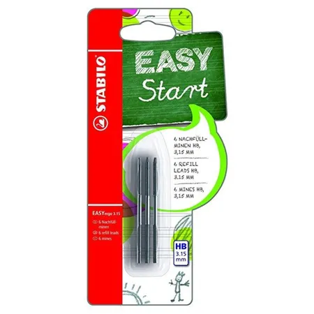 Minen zum Nachfüllen - STABILO EASYergo 3.15 Nachfüllminen - 6er Pack - Härtegrad HB
