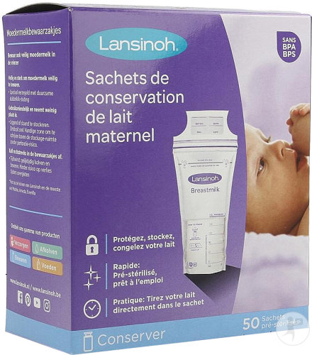 Lansinoh Sachets De Conservation De Lait Maternel 50 Pièces (40056)