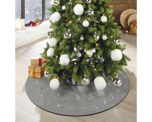 LED kerstboomtapijt, lichtgrijs, Ø 100 cm