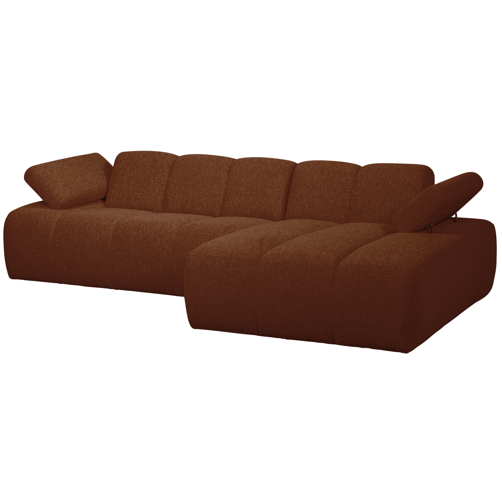 Chaise Longue Mojo Mojo Chaise Longue Rechts - Bouclé - Roestbruin Melange