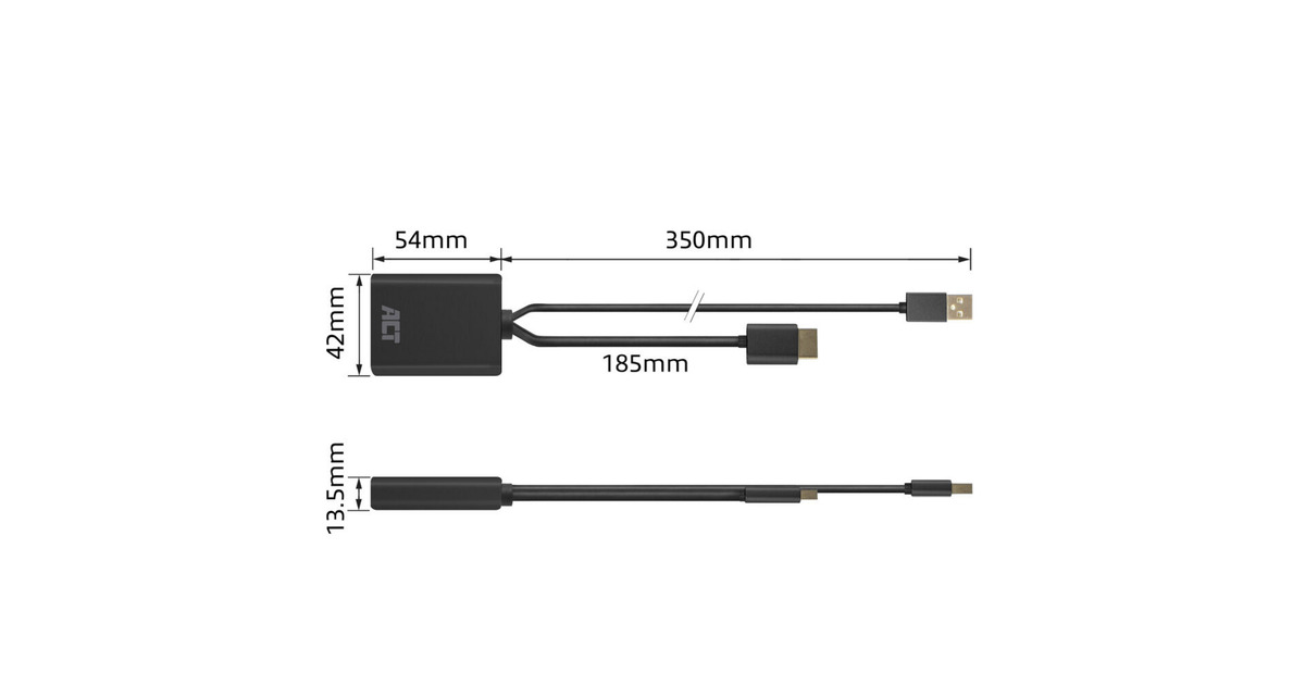 ACT ConnectivityHDMI naar DisplayPort adapter, 4K@60Hz  (Zwart)