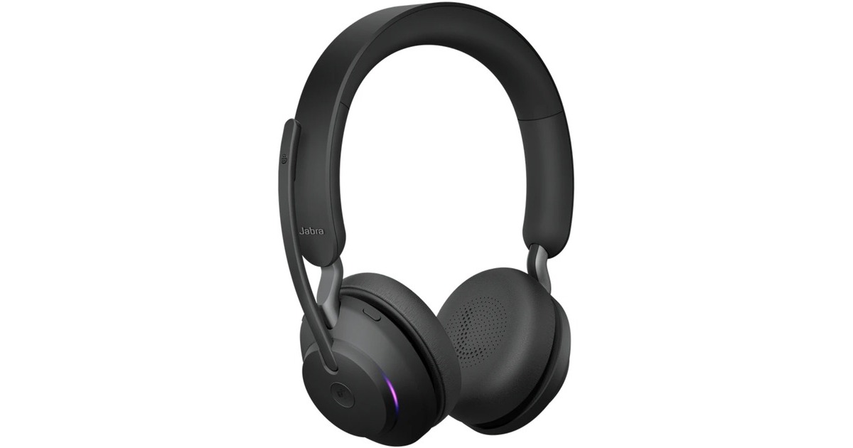 JabraEvolve2 65, MS Stereo on-ear headset  (Zwart, Microsoft Teams, Bluetooth)