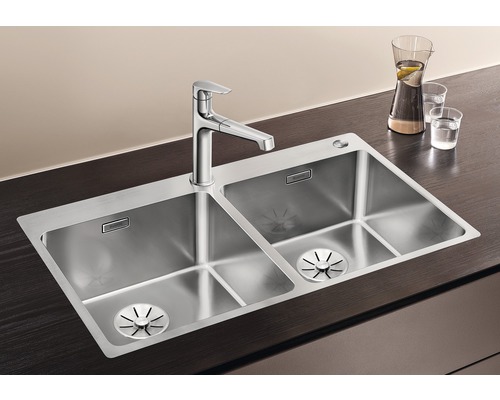 Blanco ANDANO 400/400-IF/A spoelbak, 865 x 500 mm, roestvrij staal, satijnen afwerking, 525249