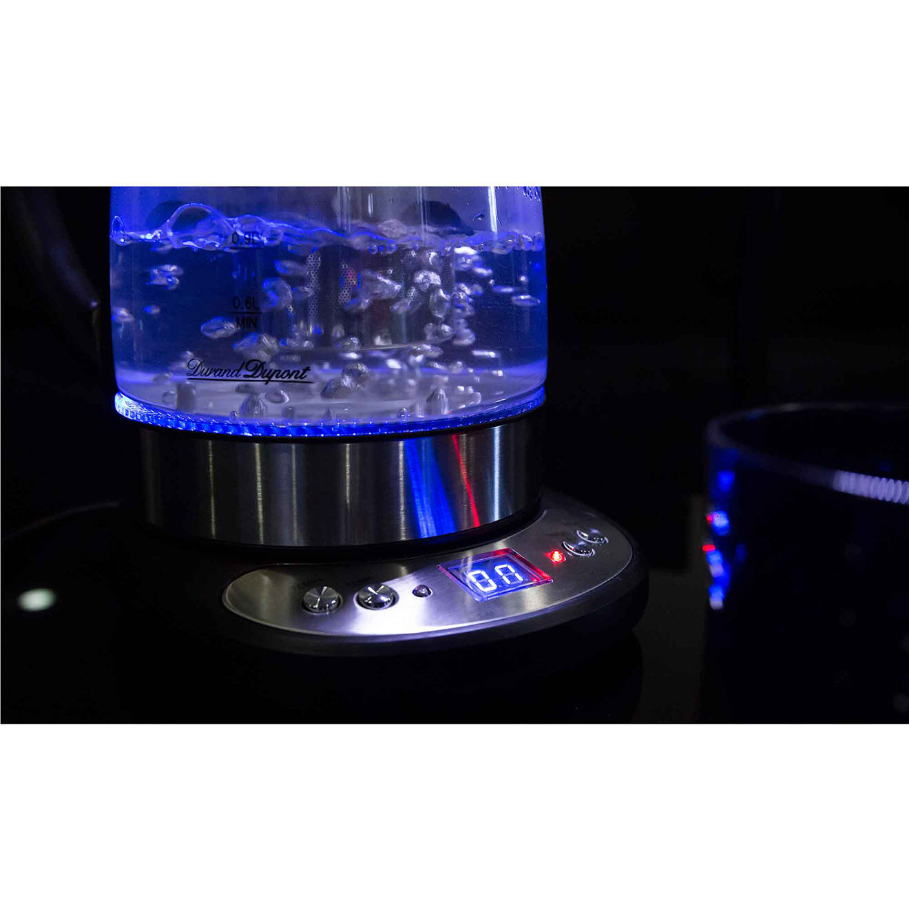 Kitchencook Bouilloire électrique en verre avec LED multicolore - 1.7 L