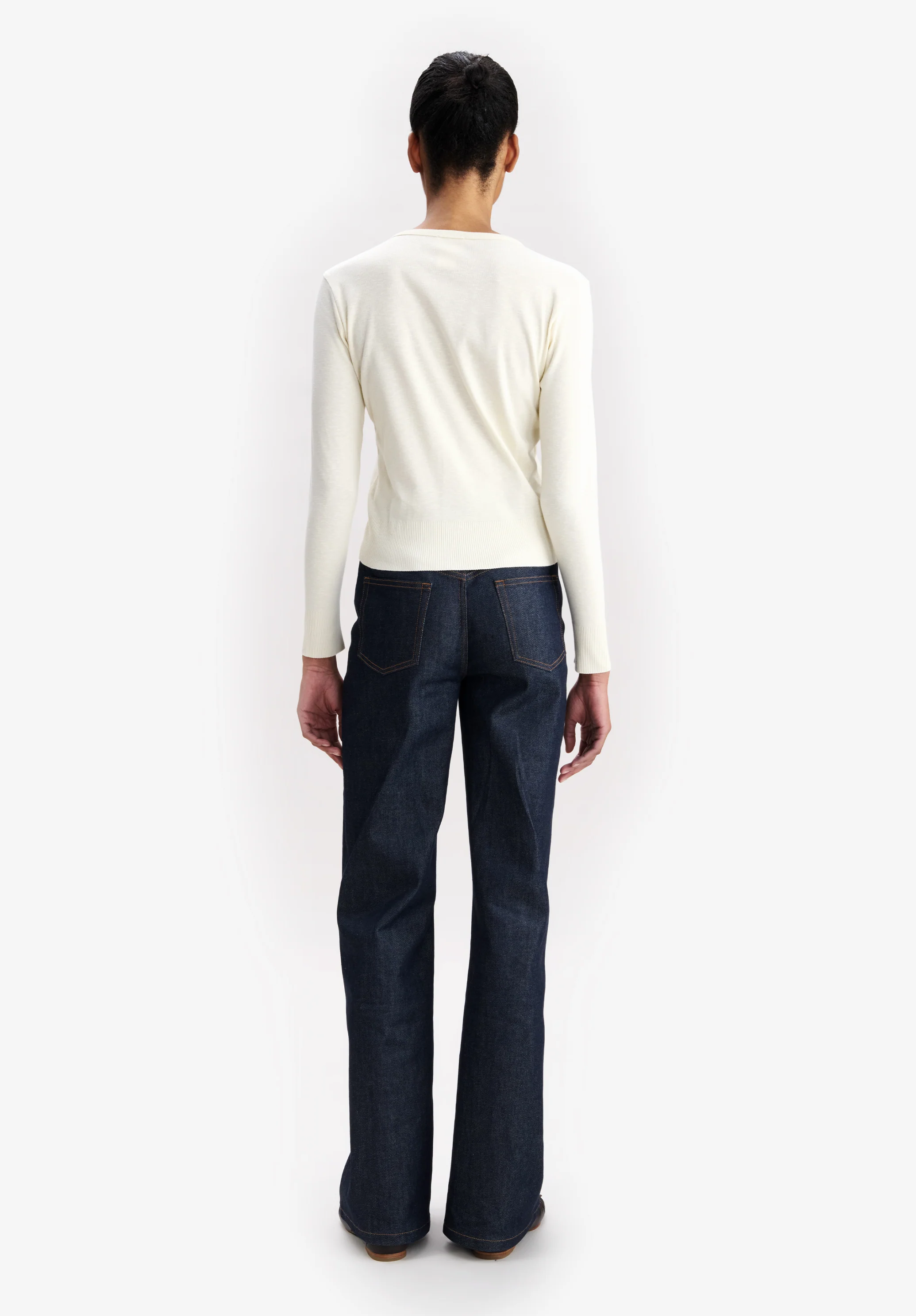 Cardigan ajusté écru à micro logo A.P.C. - Ecru