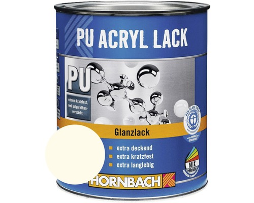 HORNBACH Kleurverf PU Acryllak Glanzend RAL 9010 Zuiver Wit 750 ml