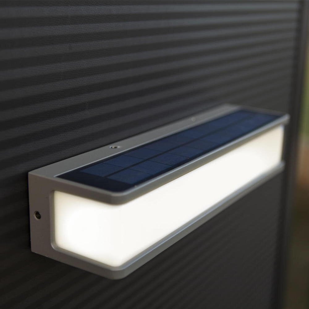 LED Solar Wandlamp Doblo in Antraciet en Wit 16,5W 1800lm IP54 met Bewegingsmelder