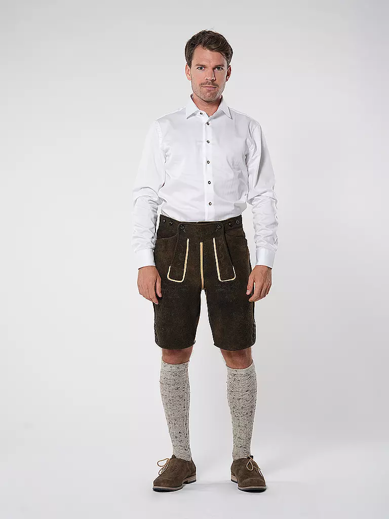 GOTTSEIDANK Lederhose  braun