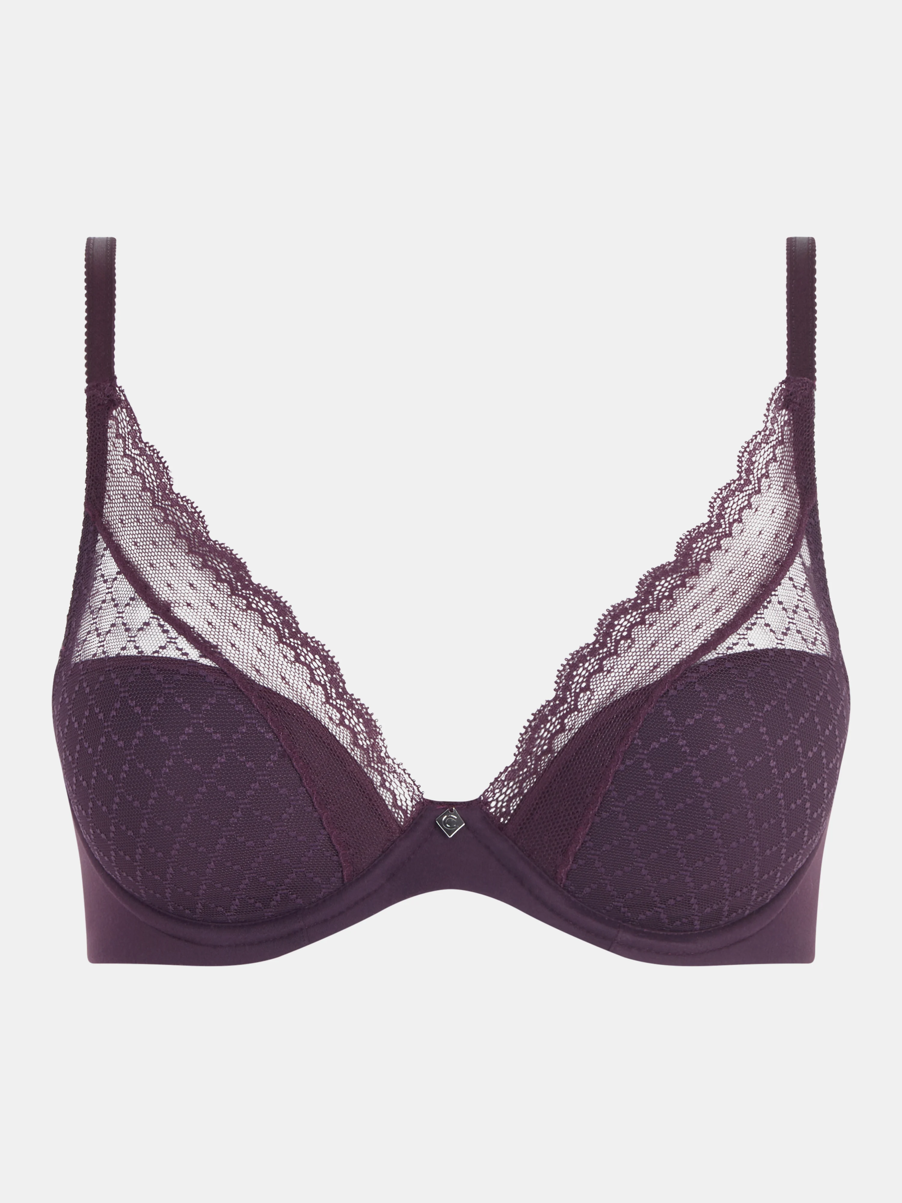 NORAH CHIC - Soutien-gorge coques plongeant en dentelle | Violet