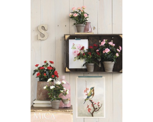 Kunstbloem roos Ø 25 H 33 cm rood