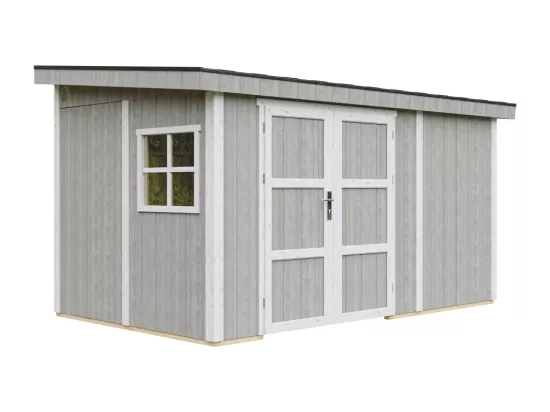 Abri de Jardin Qualité Premium 8,68 m² - H231x248x412 cm - Sans plancher e paroi latérale - Timbela M939B-TUNDRA GREY