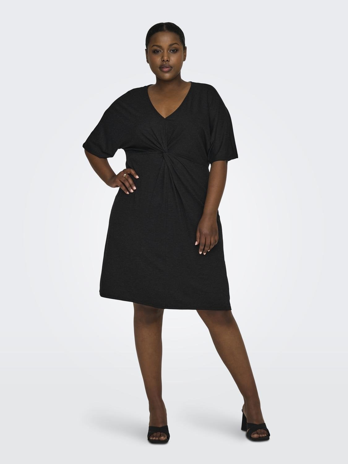 CARPILI Kurzes Kleid Dark Grey Melange