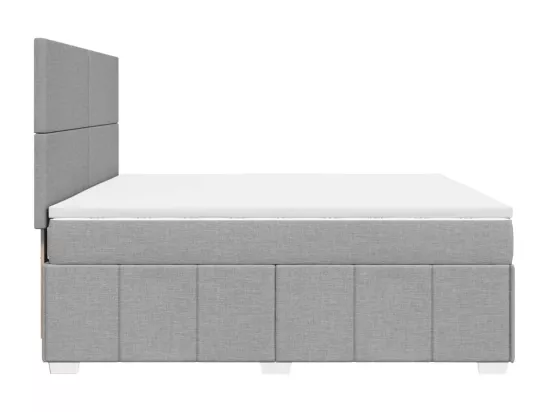 Sommier à lattes de lit avec matelas Gris clair 180x200cm Tissu