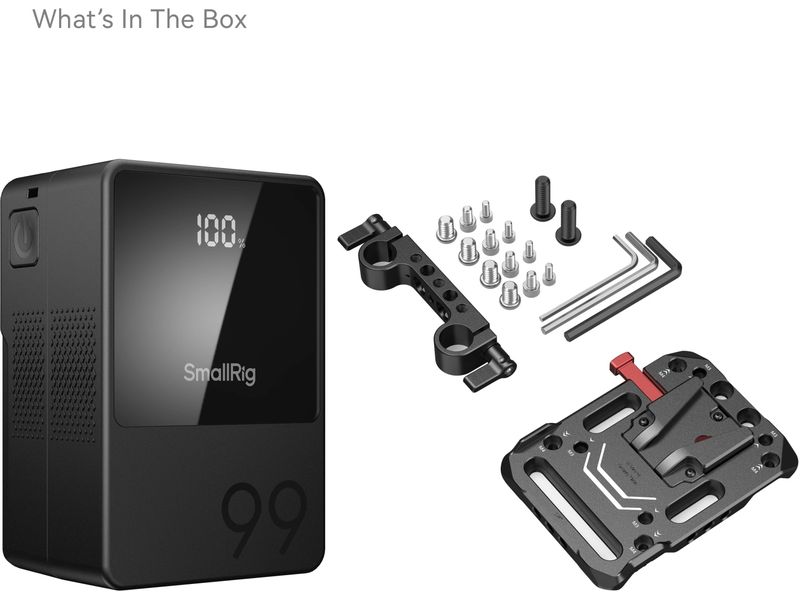 Smallrig Videokamera-Akku VB99 Mini Kit V-Mount Akkuplatte V-Mount-Akku mit Akkuplatte mit doppelter 15-mm-Stangenklemme
