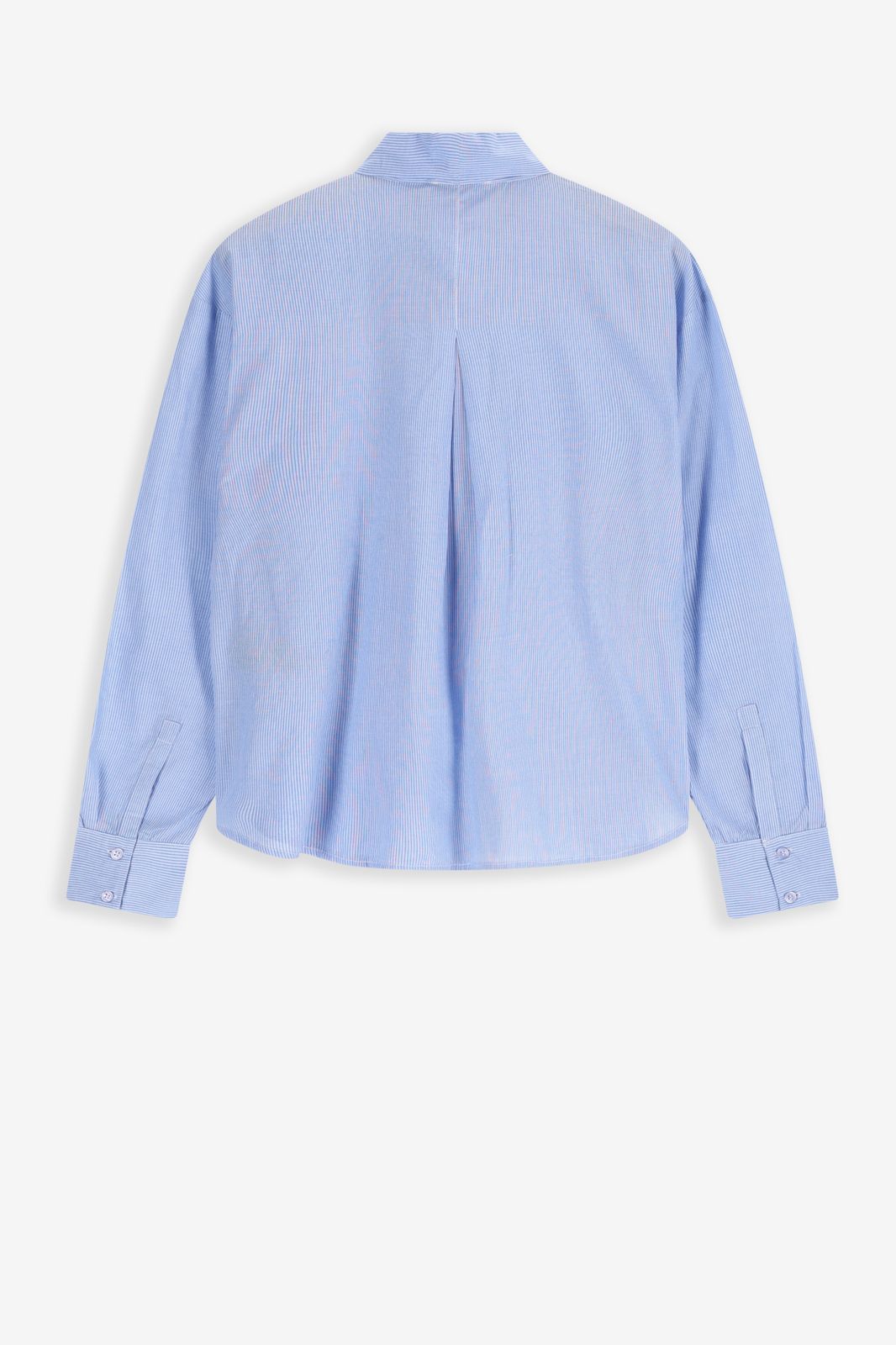 Lichtblauwe blouse met strik