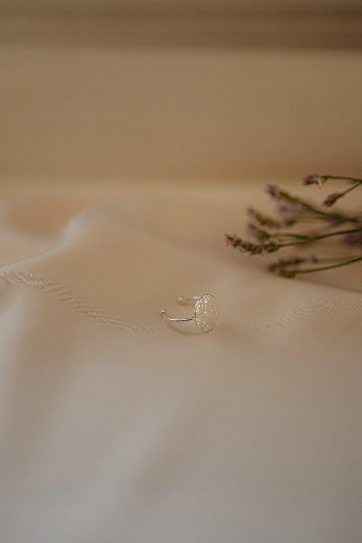 HESTIA - Bague rond martelé plaqué argent | Argent