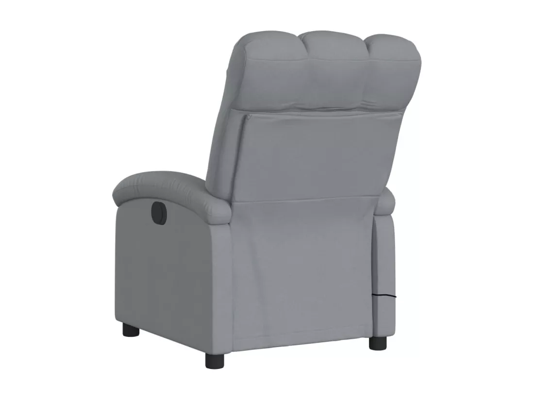Fauteuil massant inclinable électrique gris clair tissu