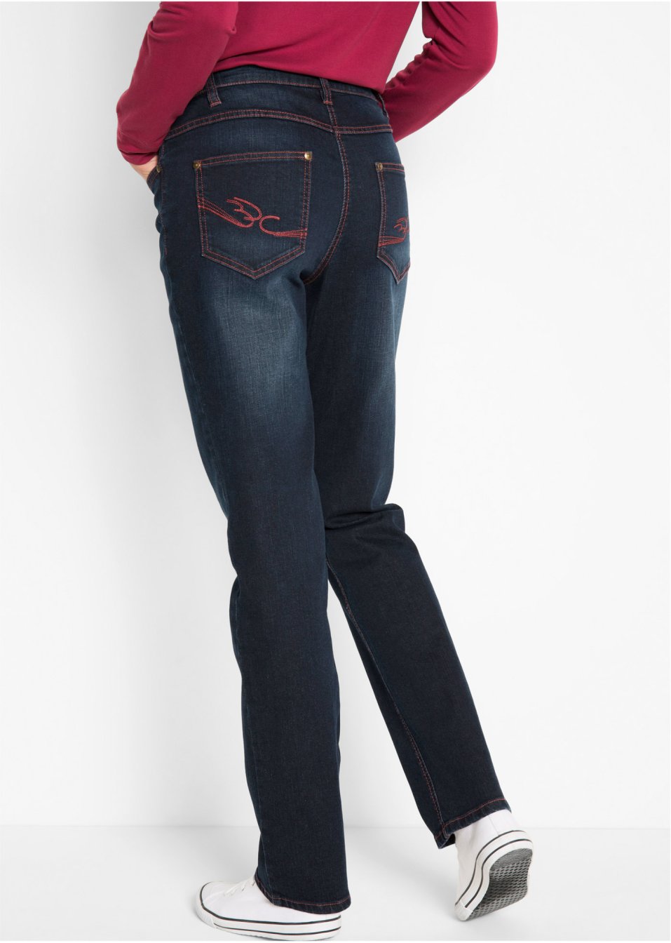 Jean extensible à taille confortable, Straight