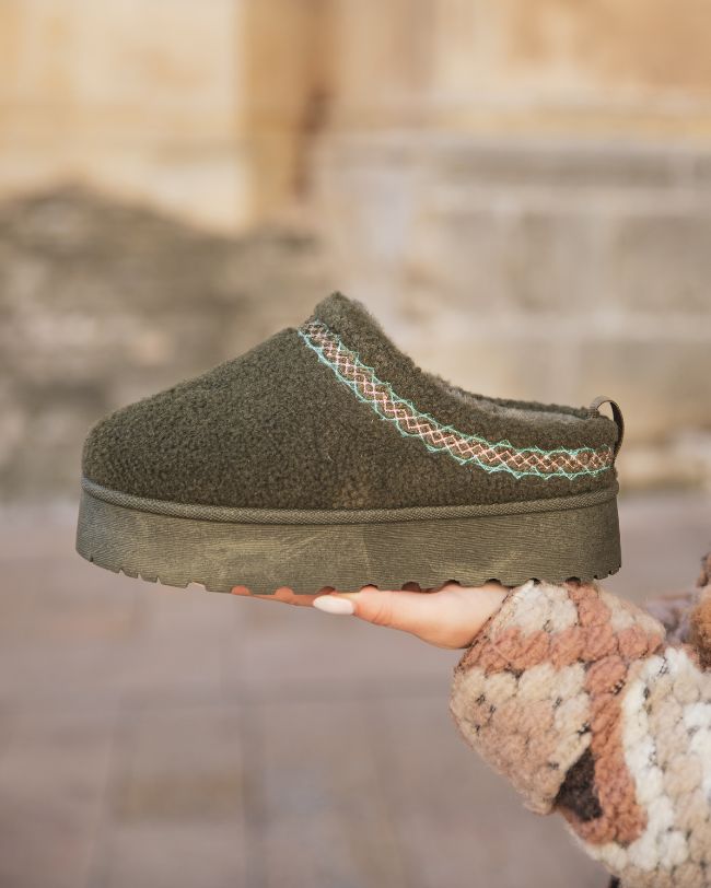 Bottines femme kaki fourrées - Adélie