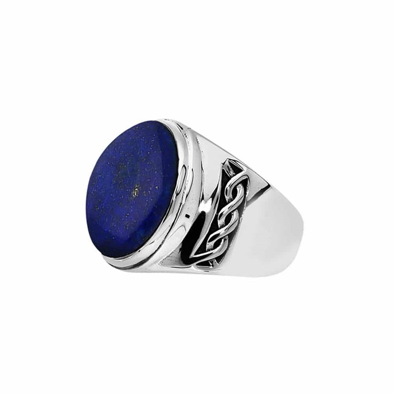Bague homme lapis massive argent